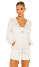 MONROW Supersoft Zip Up Hoodie in Light Grey