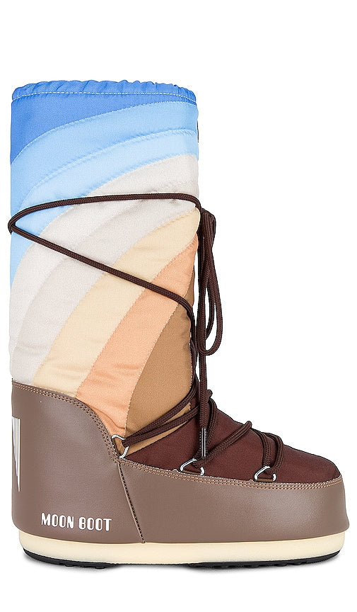 MOON BOOT Icon Rainbow Boot in Brown - Botte arc-en-ciel Icon MOON BOOT en marron - MOON BOOT Icon 棕色彩虹靴 - MOON BOOT Icon Rainbow Boot in Braun - MOON BOOT 아이콘 레인보우 부츠 브라운 색상 - MOON BOOT Icon Stivale Arcobaleno in Marrone