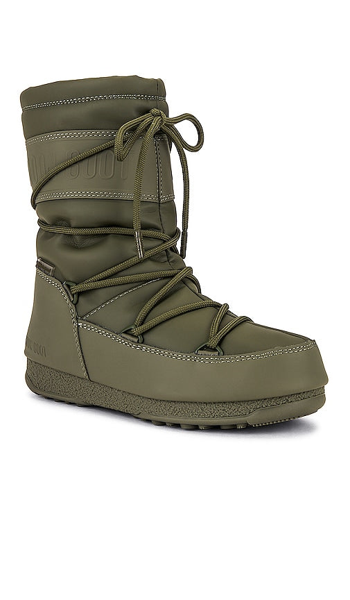 MOON BOOT Mid Rubber WP Boot in Olive