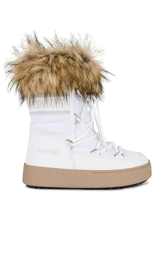 MOON BOOT Track Monaco Low Boot in White - Botte basse MOON BOOT Track Monaco en blanc - MOON BOOT Track Monaco 白色低帮靴 - MOON BOOT Track Monaco Niedriger Stiefel in Weiß - MOON BOOT 트랙 모나코 로우 부츠 화이트 색상 - MOON BOOT Track Monaco Stivaletto basso in bianco