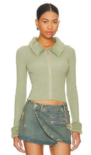 MORE TO COME Natalie Knit Zip Cardigan in Sage