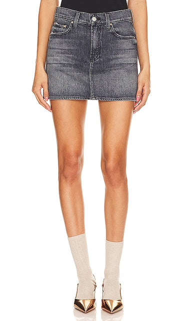 MOTHER The Ditcher Mini Skirt in Grey