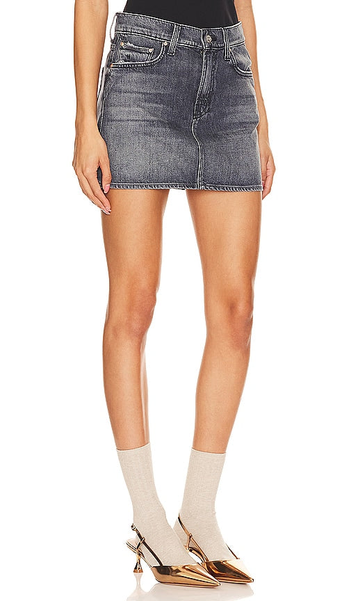 MOTHER The Ditcher Mini Skirt in Grey