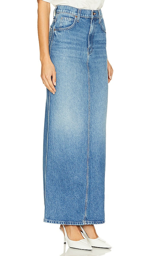 MOTHER The Candy Stick Skirt in Denim-Light