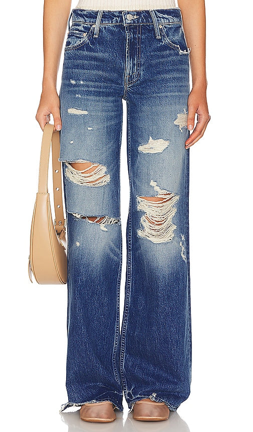 MOTHER The Down Low Spinner Heel in Denim-Medium - MOTHER The Down Low Spinner Talon en Denim-Medium - MOTHER 中号牛仔布低跟万向鞋 - MUTTER Der Down Low Spinner Heel in Denim-Medium - MOTHER 다운 로우 스피너 힐 데님-미디엄 소재 - MADRE Il tacco basso Spinner in denim-medio