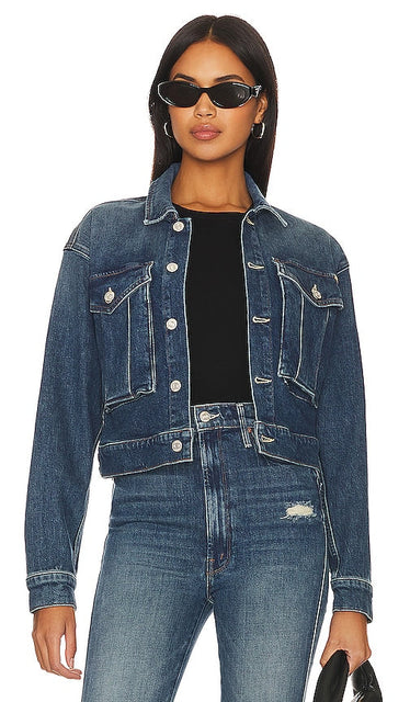 MOTHER The Out Of Pocket Jacket in Blue - MOTHER La veste Out Of Pocket en bleu - MOTHER 蓝色自袋夹克 - MOTHER Die Out-of-Pocket-Jacke in Blau - MOTHER 아웃 오브 포켓 재킷 블루 색상 - MADRE La giacca Out Of Pocket in blu