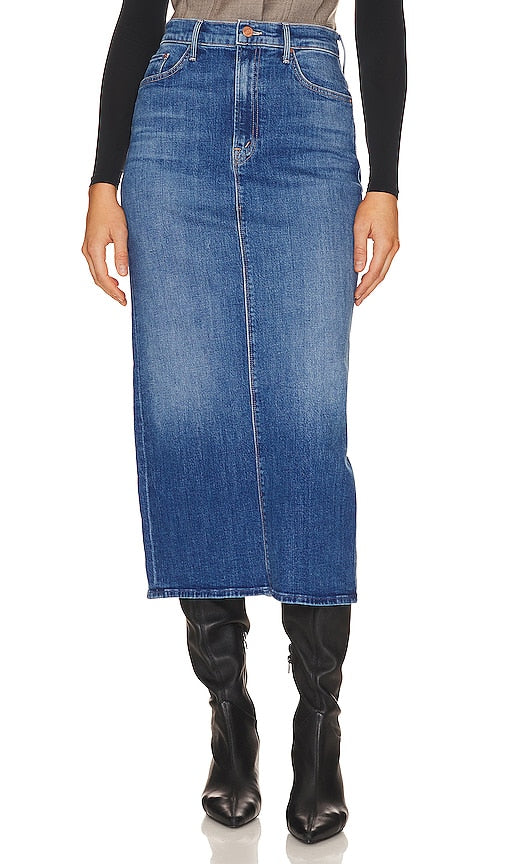 MOTHER The Pencil Pusher Skirt in Blue