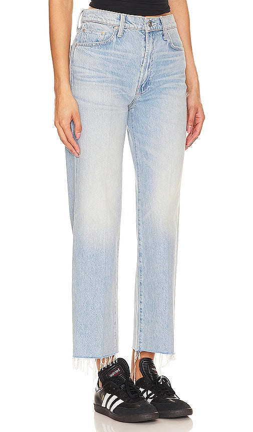 MOTHER The Rambler Zip Ankle Fray in Blue
