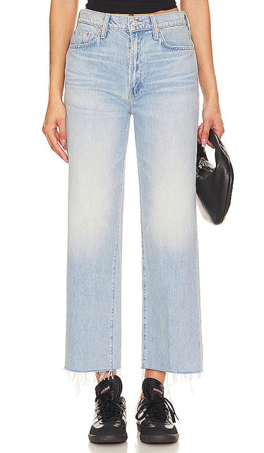 MOTHER The Rambler Zip Ankle Fray in Blue - MOTHER The Rambler Zip Ankle Fray en bleu - MOTHER The Rambler 蓝色磨边拉链踝带 - MOTHER The Rambler Zip Ankle Fray in Blau - MOTHER The Rambler 지퍼 앵클 프레이 블루 색상 - MADRE The Rambler Zip Ankle Mischia in blu