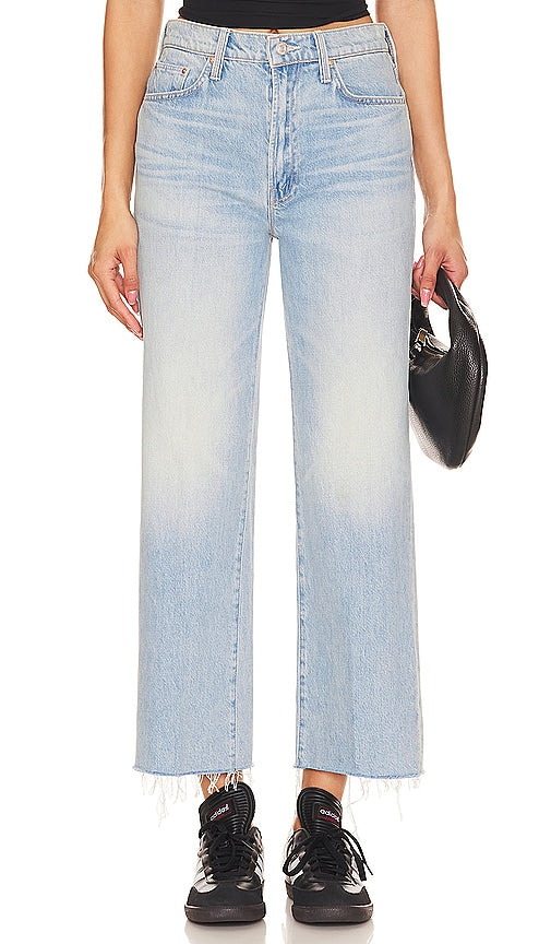 MOTHER The Rambler Zip Ankle Fray in Blue - MOTHER The Rambler Zip Ankle Fray en bleu - MOTHER The Rambler 蓝色磨边拉链踝带 - MOTHER The Rambler Zip Ankle Fray in Blau - MOTHER The Rambler 지퍼 앵클 프레이 블루 색상 - MADRE The Rambler Zip Ankle Mischia in blu