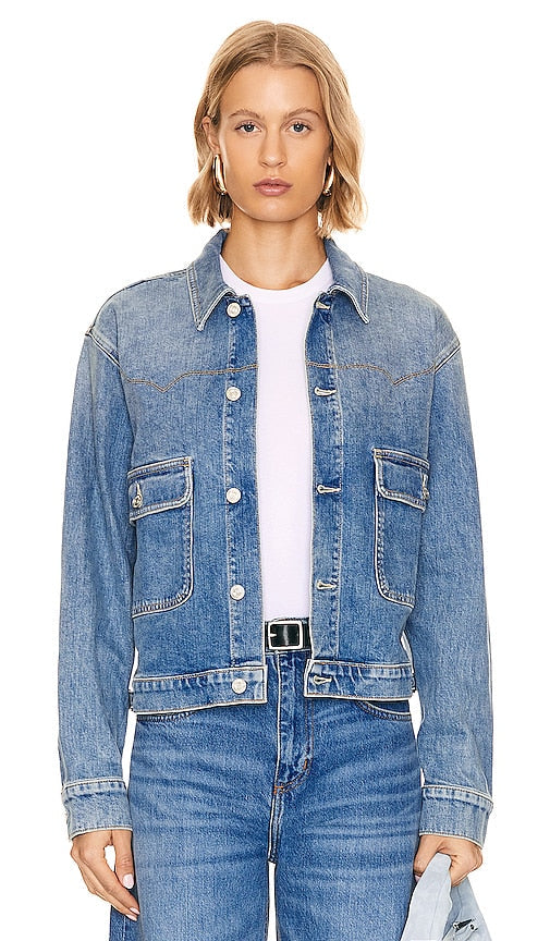 MOTHER The Rootin' Tootin' Jacket in Blue - MÈRE La veste Rootin' Tootin' en bleu - MOTHER Rootin' Tootin' 蓝色夹克 - MUTTER Die Rootin' Tootin' Jacke in Blau - MOTHER The Rootin' Tootin' 재킷 블루 색상 - MADRE La giacca Rootin' Tootin' in blu