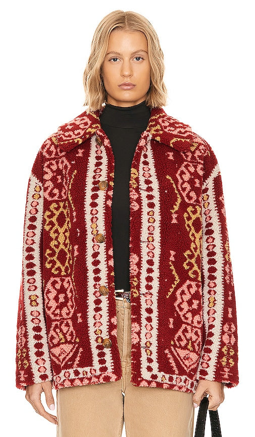 MOTHER The Warm Fuzzy Jacket in Red - MOTHER La veste chaude et pelucheuse en rouge - MOTHER 红色温暖毛绒夹克 - MOTHER Die warme Fuzzy-Jacke in Rot - MOTHER The Warm 퍼지 재킷 - MADRE La calda giacca pelosa in rosso