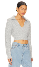 MORE TO COME Carly Deep V Sweater in Grey