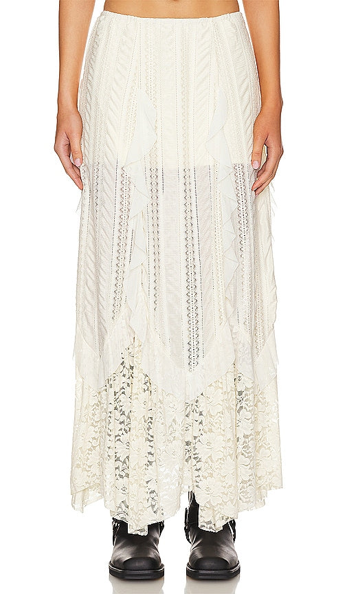 MORE TO COME Orchid Maxi Skirt in Ivory