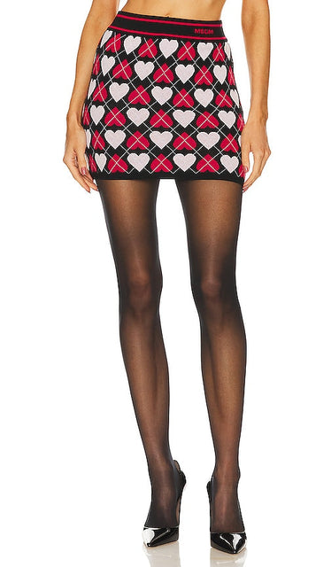 MSGM Active Hearts Skirt in Multi - Jupe MSGM Active Hearts en multicolore - MSGM Active Hearts 多色半身裙 - MSGM Active Hearts Rock in Multi - MSGM Active Heart 스커트 - Gonna MSGM Active Hearts in multi