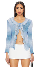 MSGM Crochet Frills Cardigan in Blue - MSGM Cardigan à volants au crochet en bleu - MSGM 蓝色钩针褶边开衫 - MSGM Häkel-Rüschen-Cardigan in Blau - MSGM 크로셰 프릴 가디건블루 색상 - Cardigan MSGM con volant all'uncinetto in blu