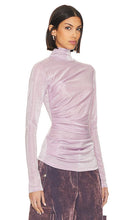 MSGM Glitter Turtleneck Top in Pink