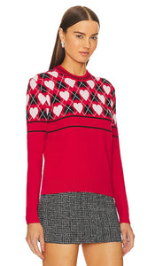 MSGM Active Hearts Sweater in Red