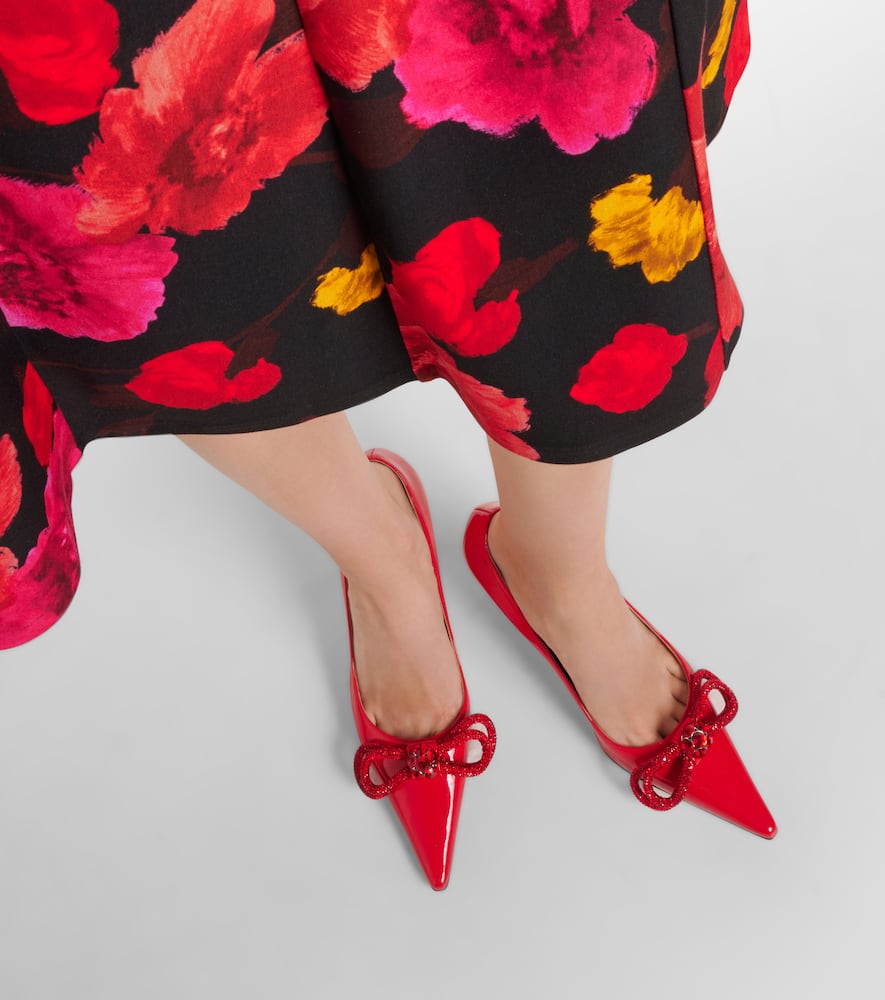 Mach & Mach 85 bow-detail patent leather pumps