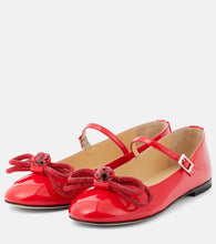 Mach & Mach Bow-detail patent leather Mary Jane flats