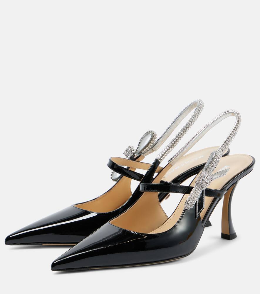 Mach & Mach Crystal Cube embellished leather pumps
