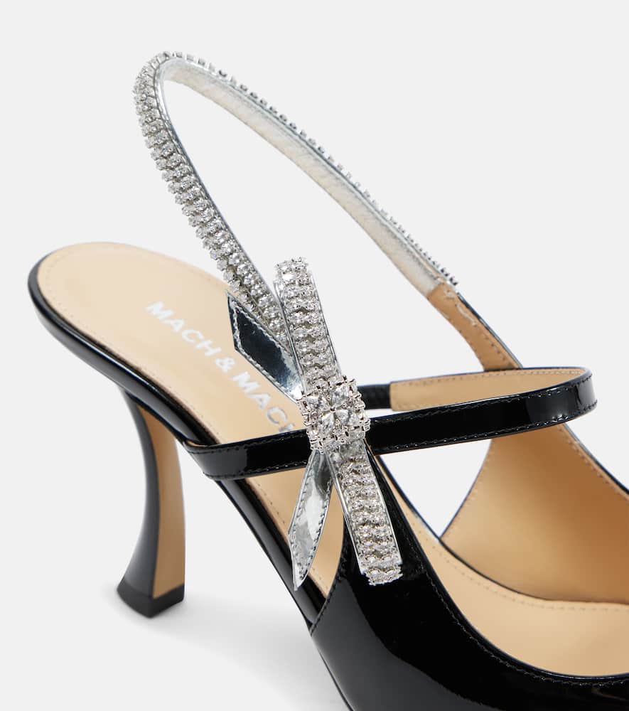 Mach & Mach Crystal Cube embellished leather pumps