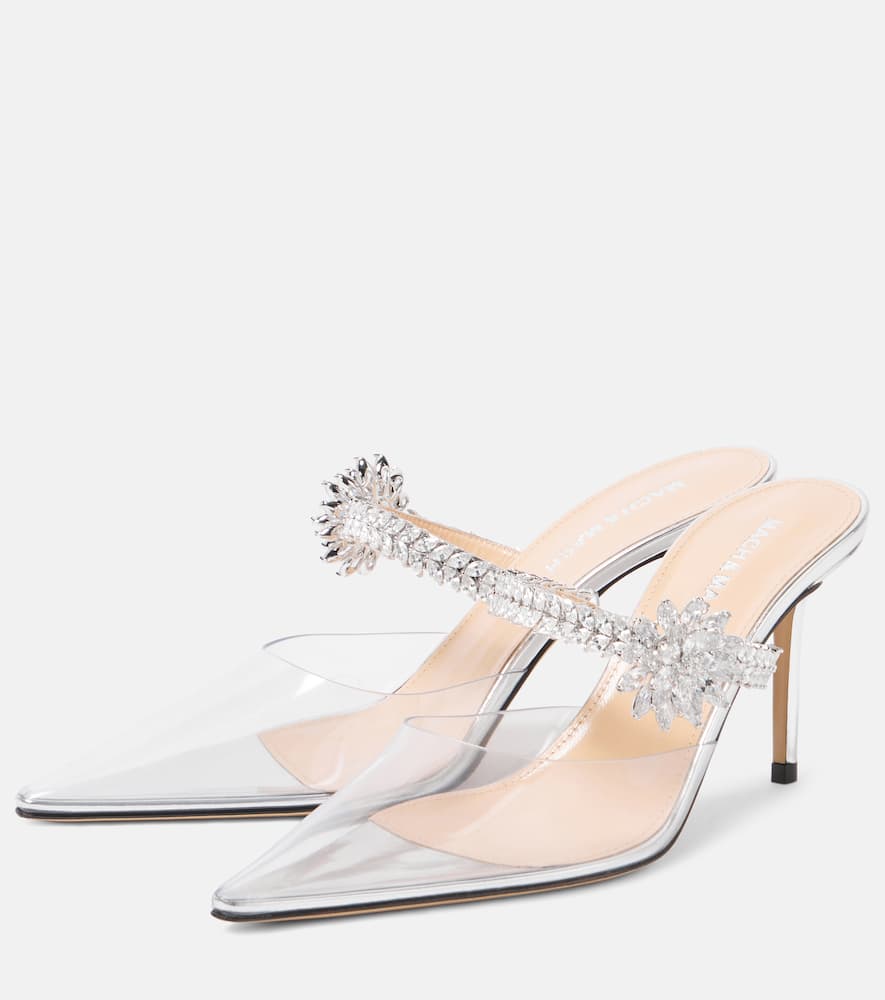 Mach & Mach Crystal Flower embellished PVC pumps