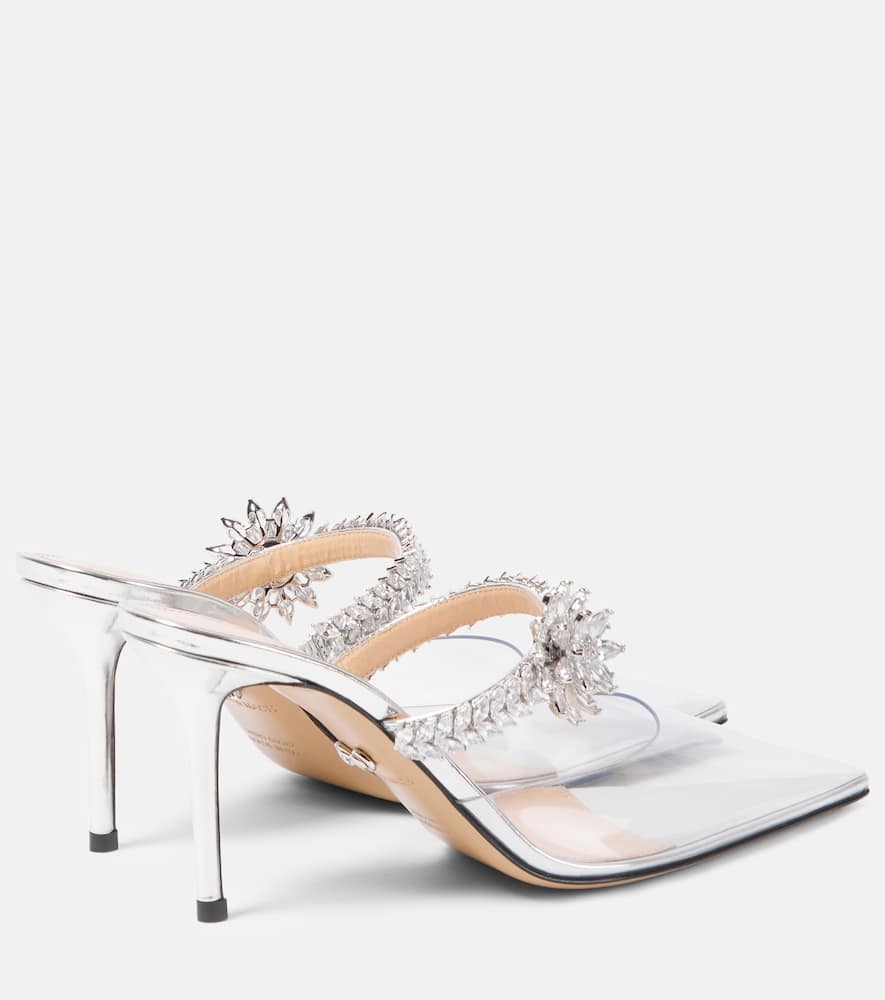 Mach & Mach Crystal Flower embellished PVC pumps