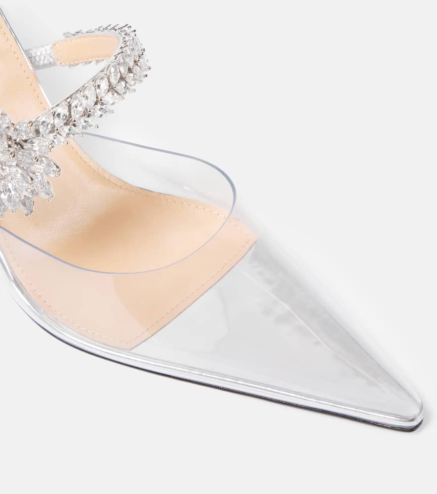 Mach & Mach Crystal Flower embellished PVC pumps