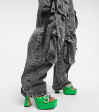 Mach & Mach Double Bow embellished leather platform sandals