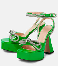 Mach & Mach Double Bow embellished leather platform sandals