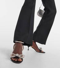 Mach & Mach Double Bow embellished satin sandals