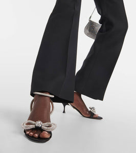 Mach & Mach Double Bow embellished satin sandals