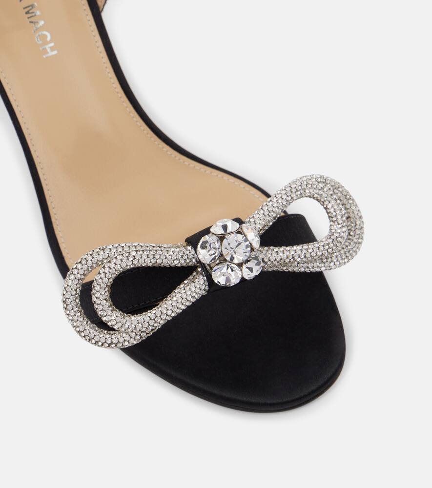 Mach & Mach Double Bow embellished satin sandals