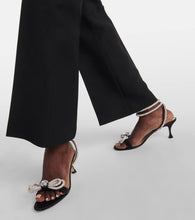 Mach & Mach Double Bow embellished satin sandals