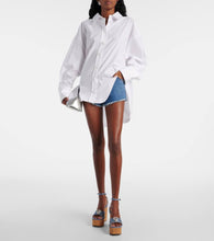 Mach & Mach Double Heart denim wedges