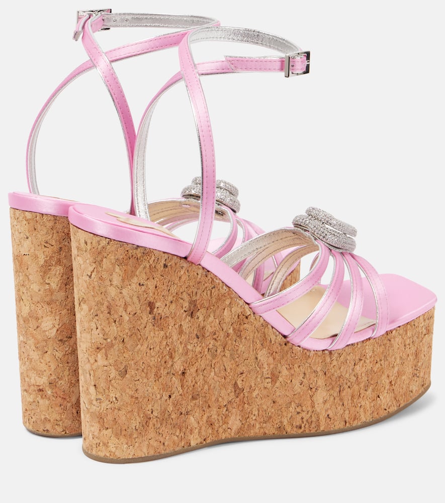 Mach & Mach Double Heart satin sandals
