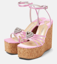 Mach & Mach Double Heart satin sandals