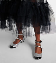 Mach & Mach Embellished glitter Mary Jane flats
