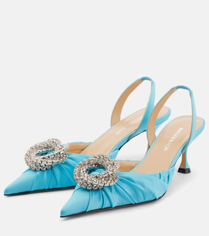 Mach & Mach Galaxy 65 satin slingback pumps