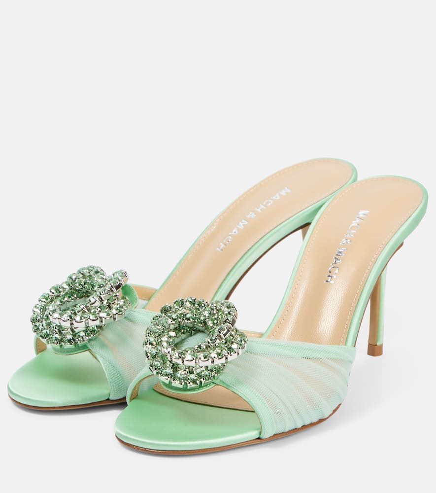 Mach & Mach Galaxy 85 embellished tulle mules