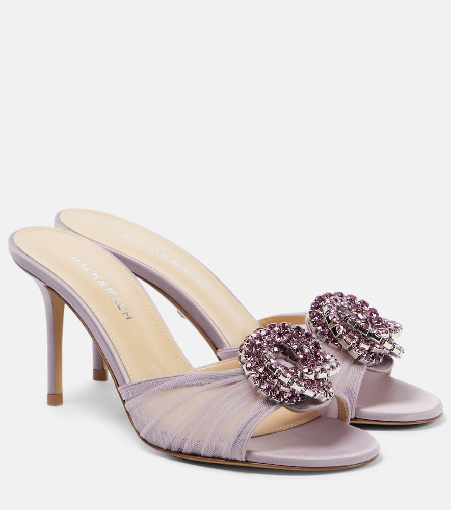 Mach & Mach Galaxy 85 embellished tulle mules