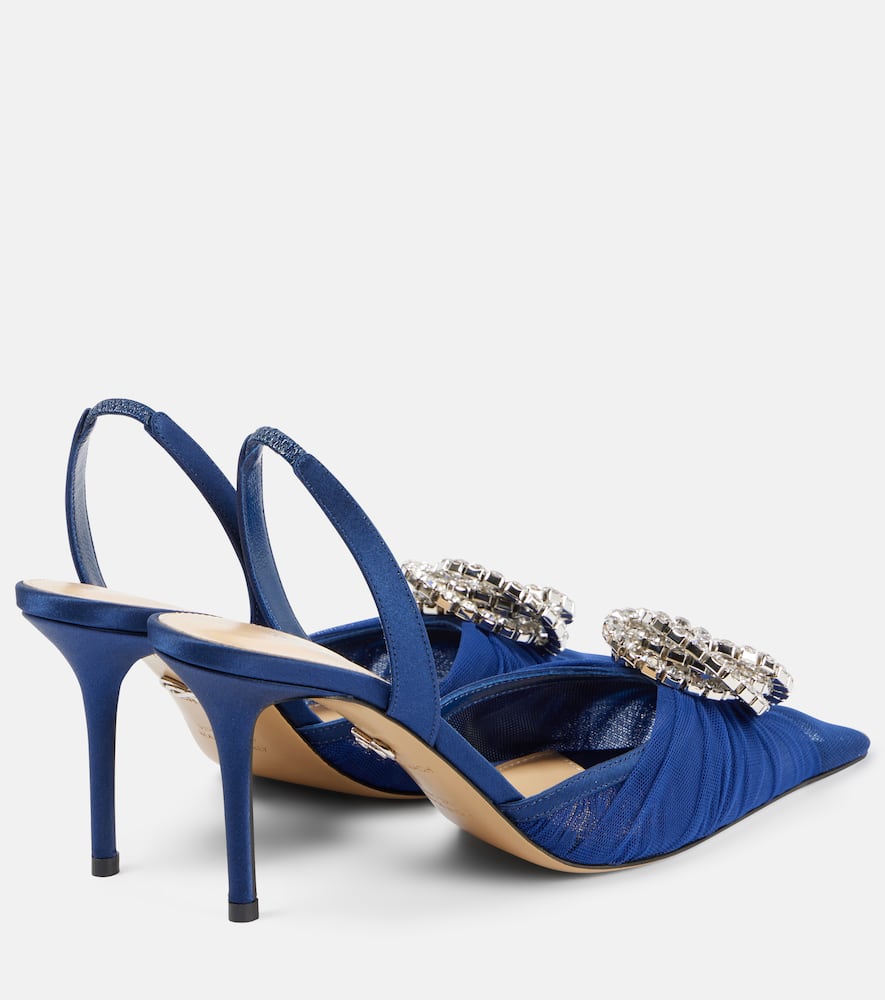 Mach & Mach Galaxy 85 tulle slingback pumps