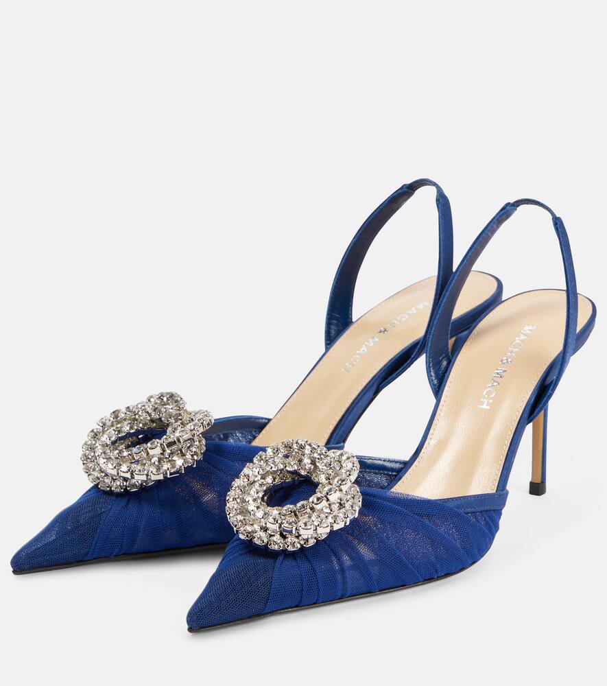 Mach & Mach Galaxy 85 tulle slingback pumps