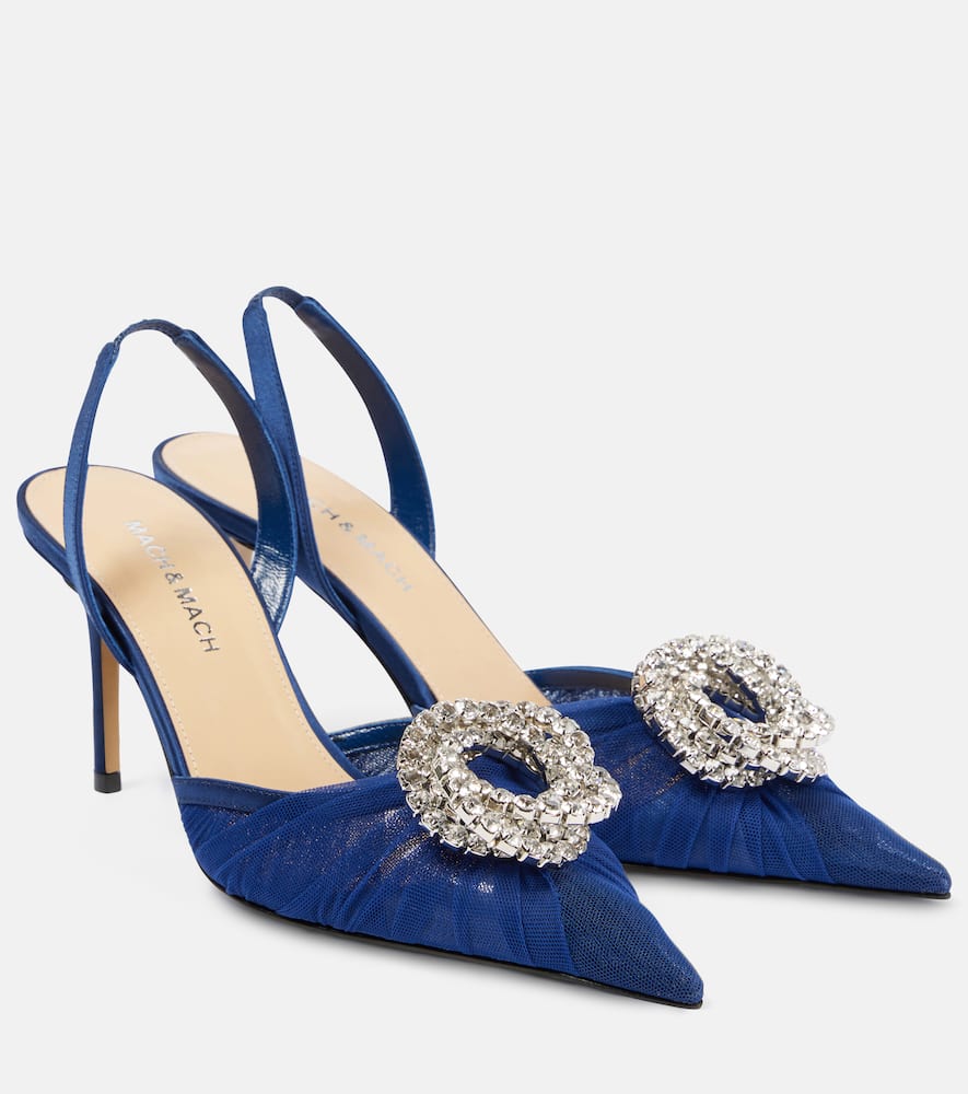 Mach & Mach Galaxy 85 tulle slingback pumps