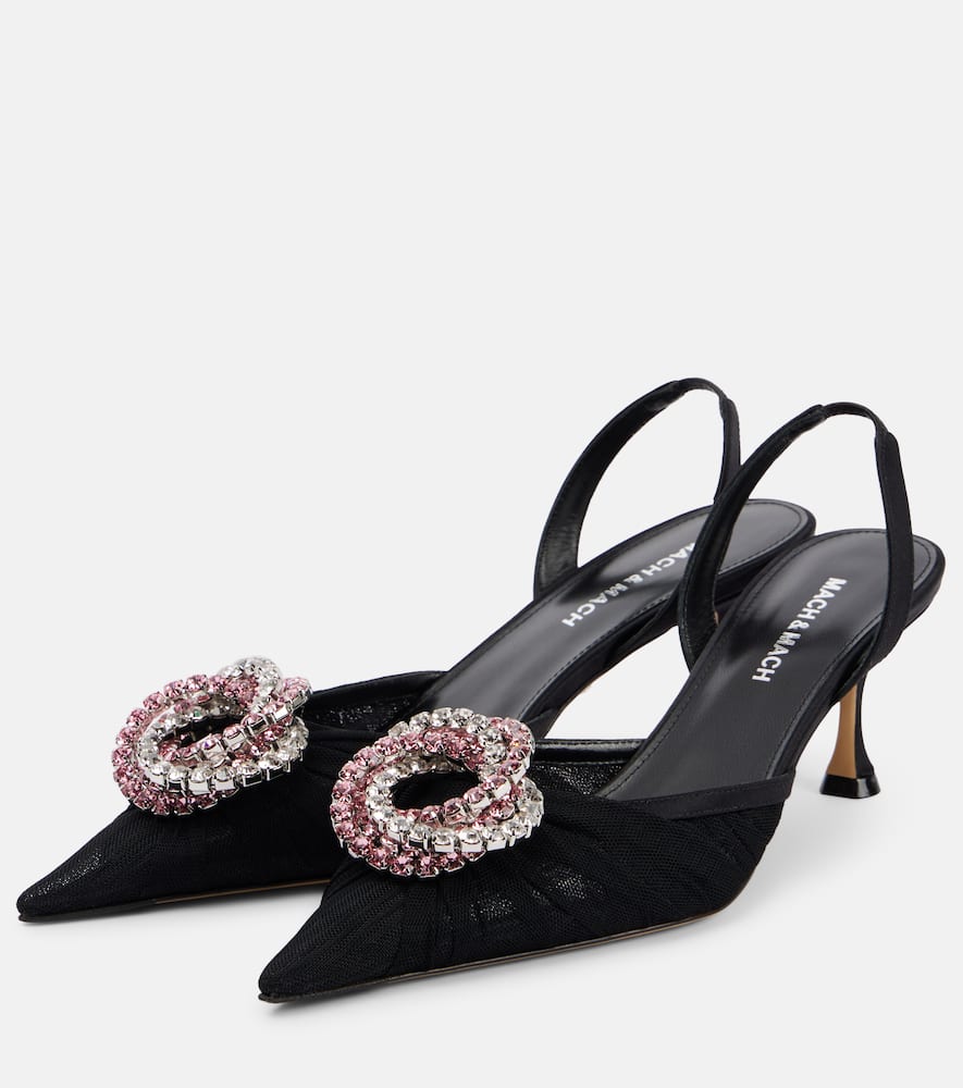 Mach & Mach Galaxy embellished slingback pumps