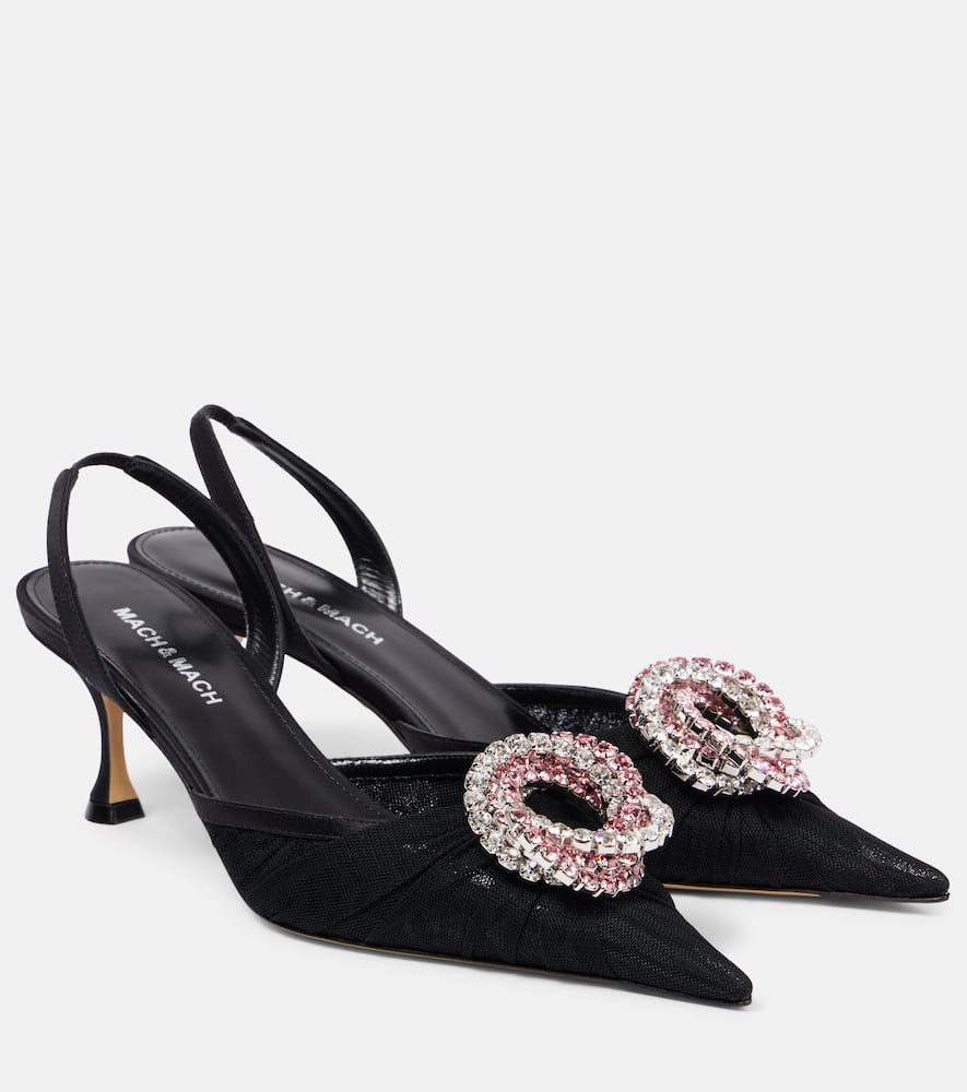 Mach & Mach Galaxy embellished slingback pumps