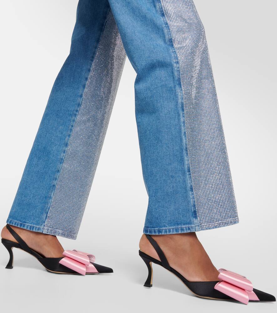 Mach & Mach Le Cadeau 65 satin slingback pumps