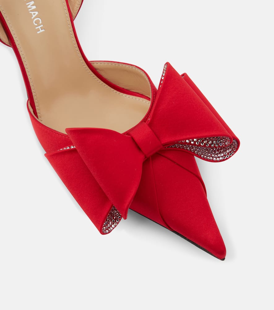 Mach & Mach Le Cadeau 85 bow-detail satin pumps