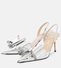 Mach & Mach Le Cadeau 85 mirrored leather slingback pumps